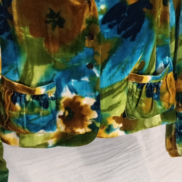 Beautiful Vibrant Multicolor Velvet Jacket size small - Picture 4 of 13